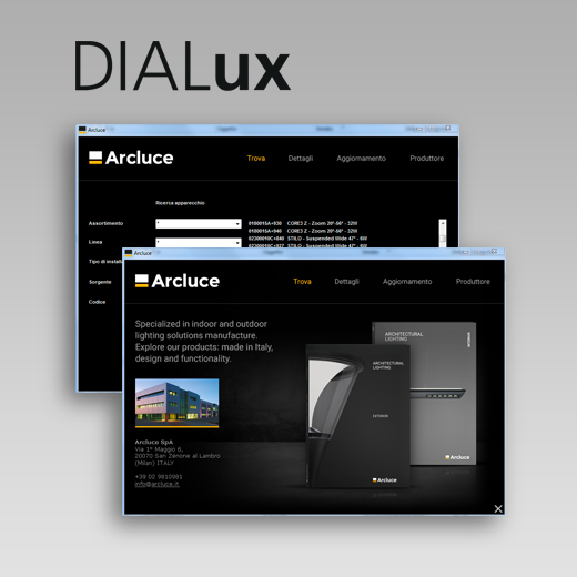 Plugin Arcluce DIALux, software progettazione illuminotecnica, plugin progettazione illuminotecnico