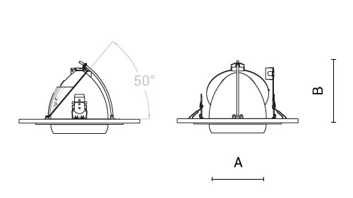 Downlight da incasso con faretto orientabile per personalizzare gli effetti di luce. Scopri le soluzioni professionali Arcluce per il lighting design.