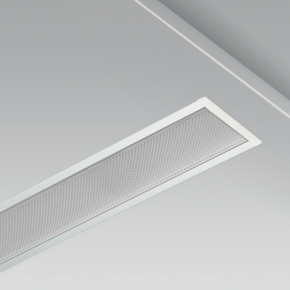 Linear ceiling recessed downlight with a minimalist design for indoor lighting - Performance version