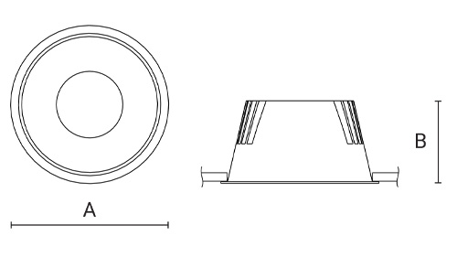 NOON1, recessed spotlight, dimensions