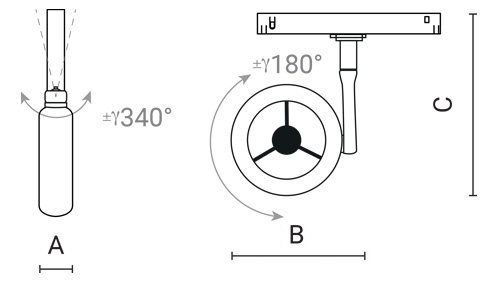 TYPO1, spotlight for electrified track (48V)