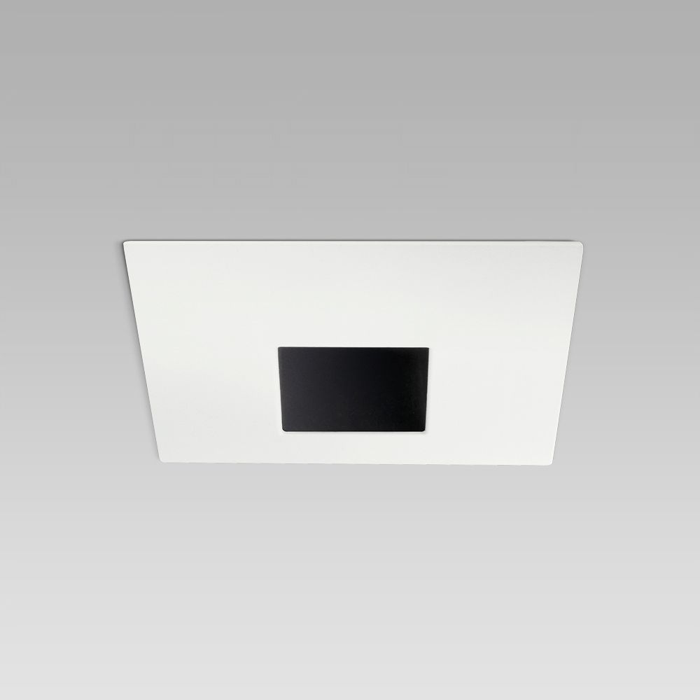 Apparecchio da incasso a soffitto quadrato per illuminazione interna con ottica pinhole asimmetrica
