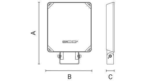 Projecteurs ECO2 - dimensions