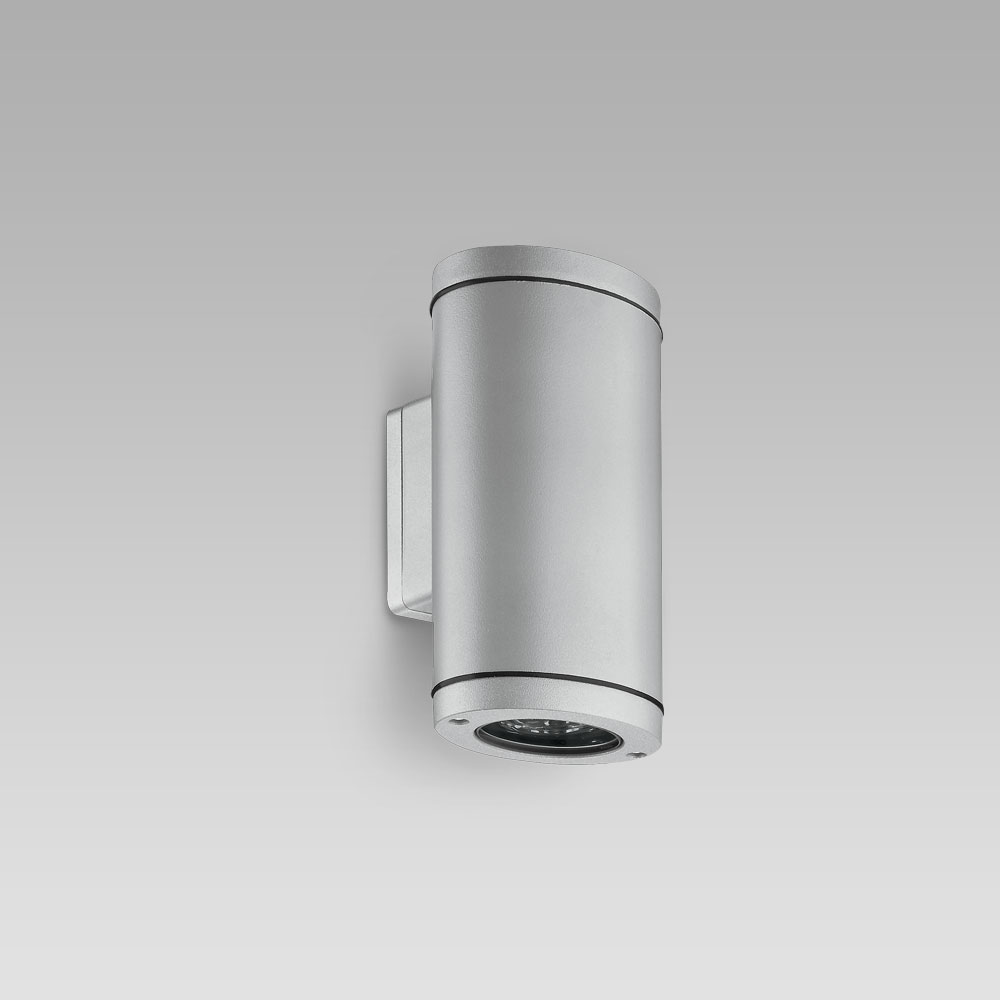 Facade fittings  Facade luminaire with mono and bidirectional optics, featuring an elegant elliptic design