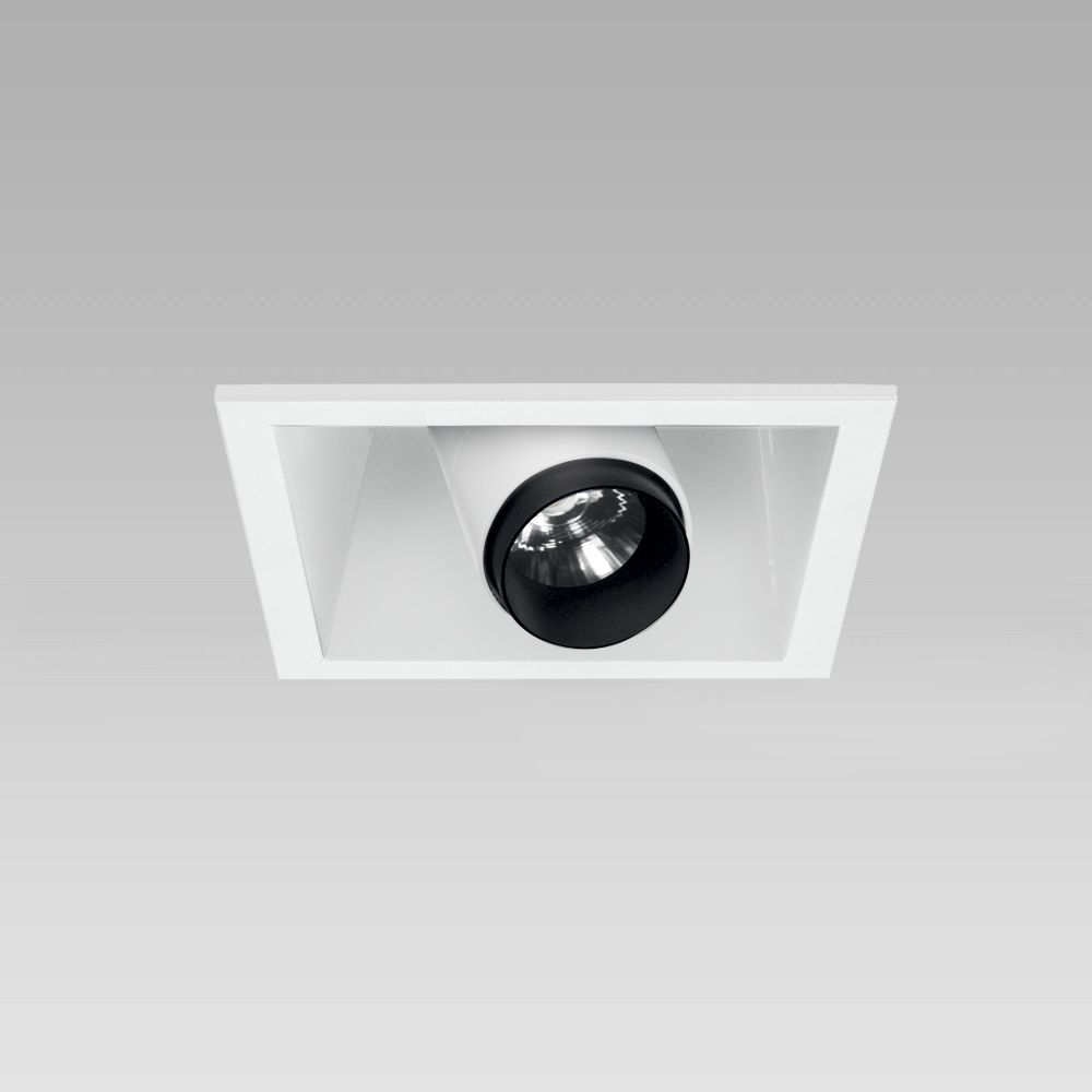 Ceiling recessed downlight for functional lighting of interiors, with adjustable spotlights - 1 spot version