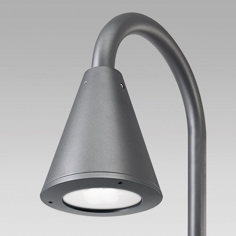 Illuminazione Urbana  Apparecchio per illuminazione urbana dal design conico, disponibile a parete, su palo o catenaria