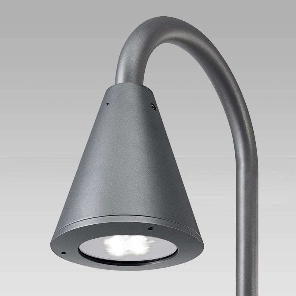 Urban lighting luminaire with a classic conical-shape design