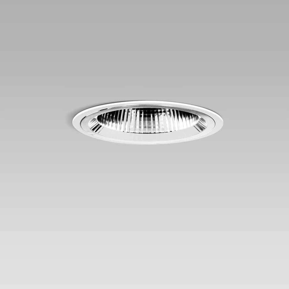 recessed downlight for a functional and decorative lighting of interiors, without glass and with symmetric optic