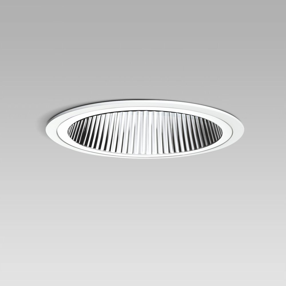 Einbauleuchten  Ceiling recessed luminaire for indoor lighting with elegant round design, requiring a short installation depth