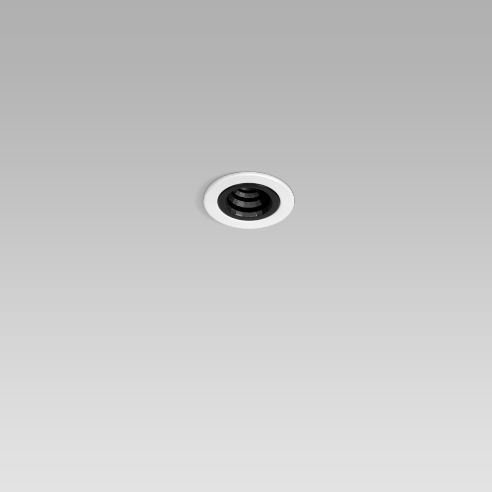 Einbauleuchten Ceiling recessed luminaire for indoor lighting with small size and elegant design, with black or metalized optic