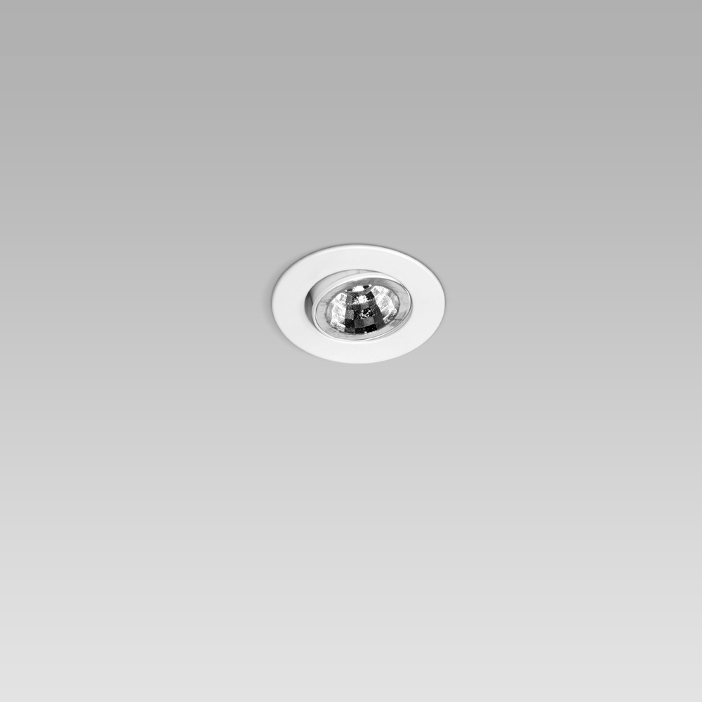 Recessed downlights  Ceiling recessed luminaire for indoor lighting with small size and elegant design, with adjustable optic