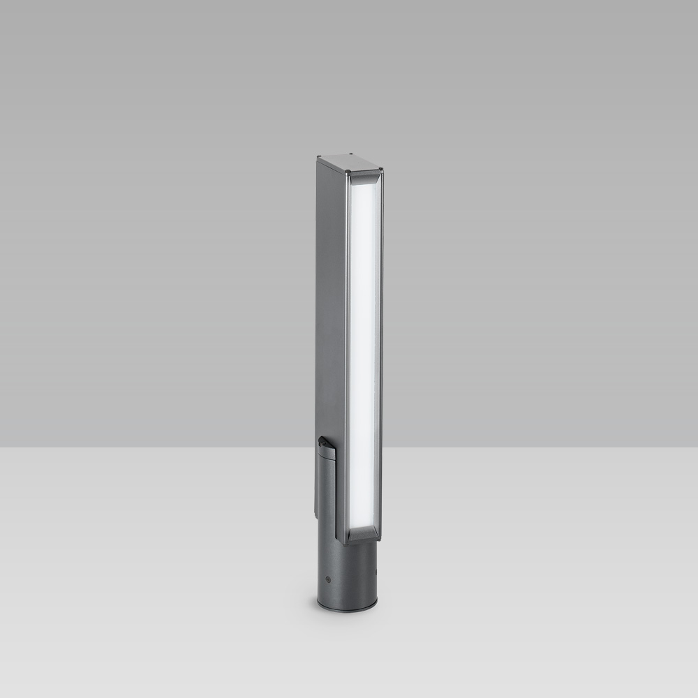 Bollard lights Bollard light for outdoor lighting with a geometric design and monodirectional optic for a precise lighting with high visual comfort