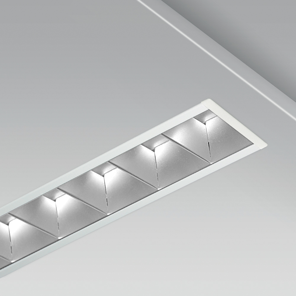 Modular lighting systems  Recessed modular lighting system with a linear, elegant design for indoor lighting