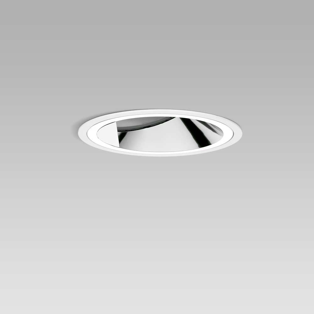 Recessed downlights  Ceiling recessed luminaire for indoor lighting with elegant round design and high visual comfort