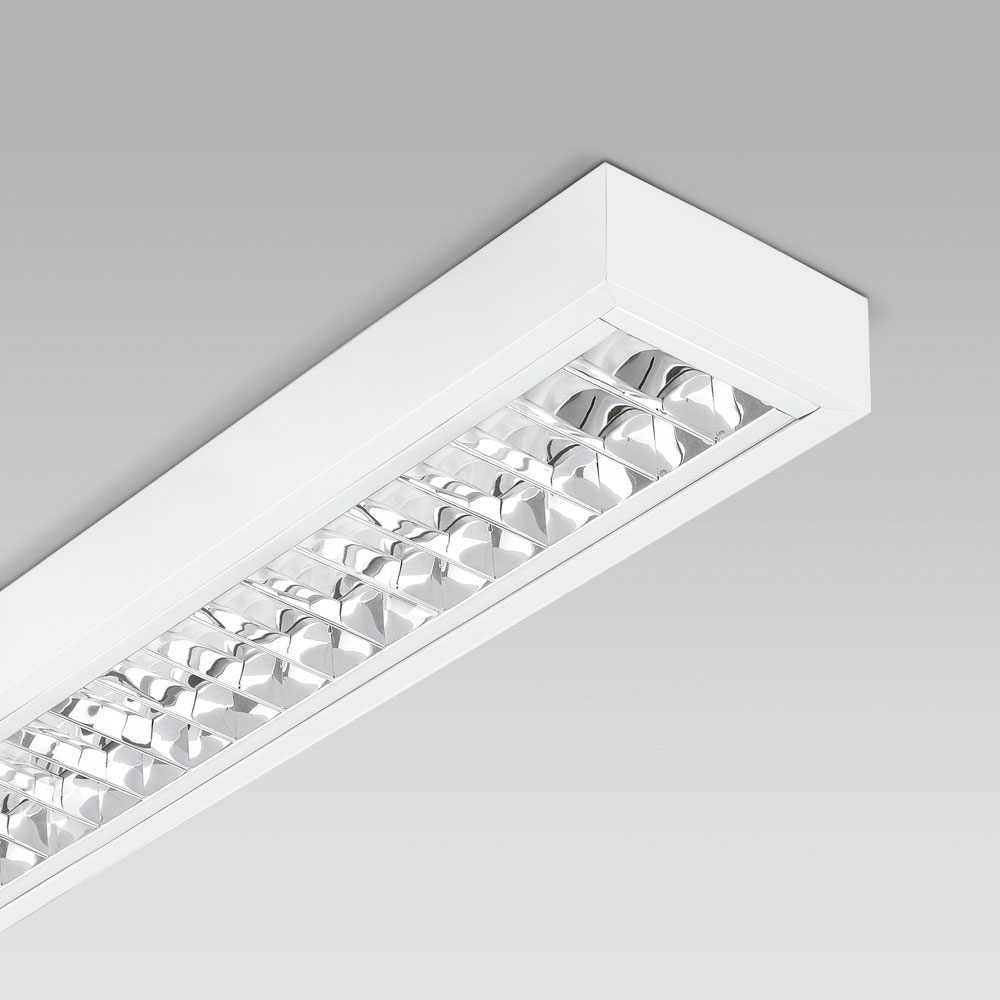 Ceiling fittings Linear ceiling or suspended luminaire with anti-glare optic, for offices and school lighting