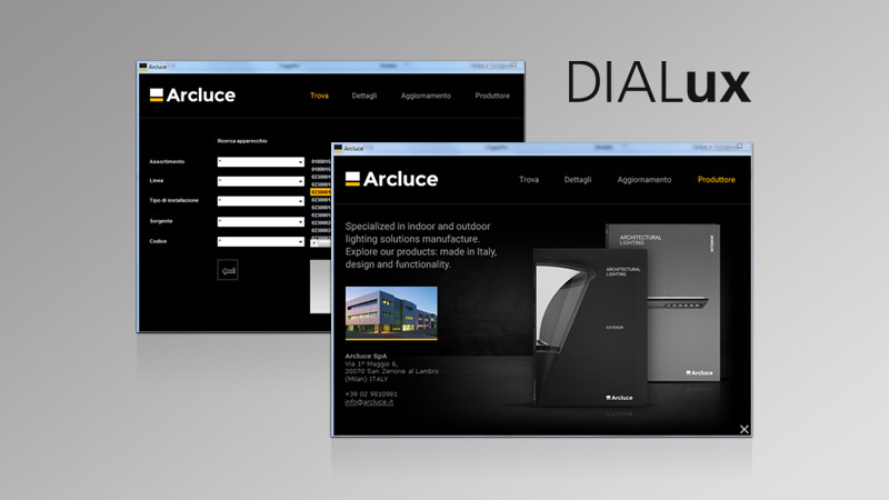 Arcluce, plugin Dialux